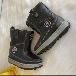 Timberland Leather Children Unisex Pull On Black Boots Size 5M
